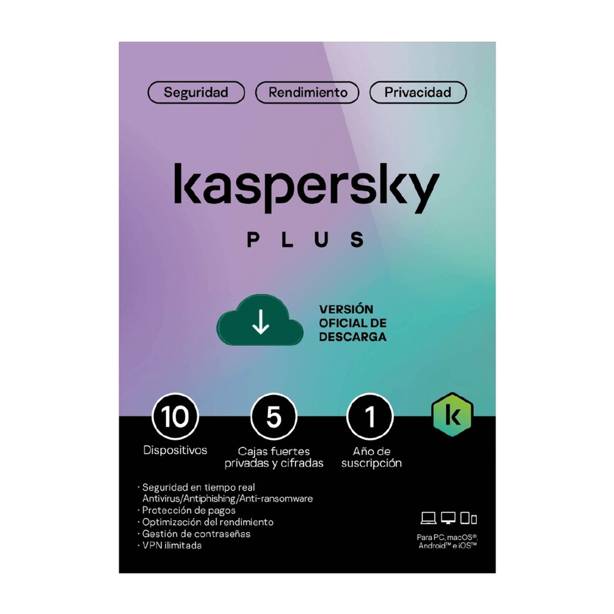 KASPERSKY - Kaspersky Plus Latam 10 Dispositivos - Protección Avanzada para Toda