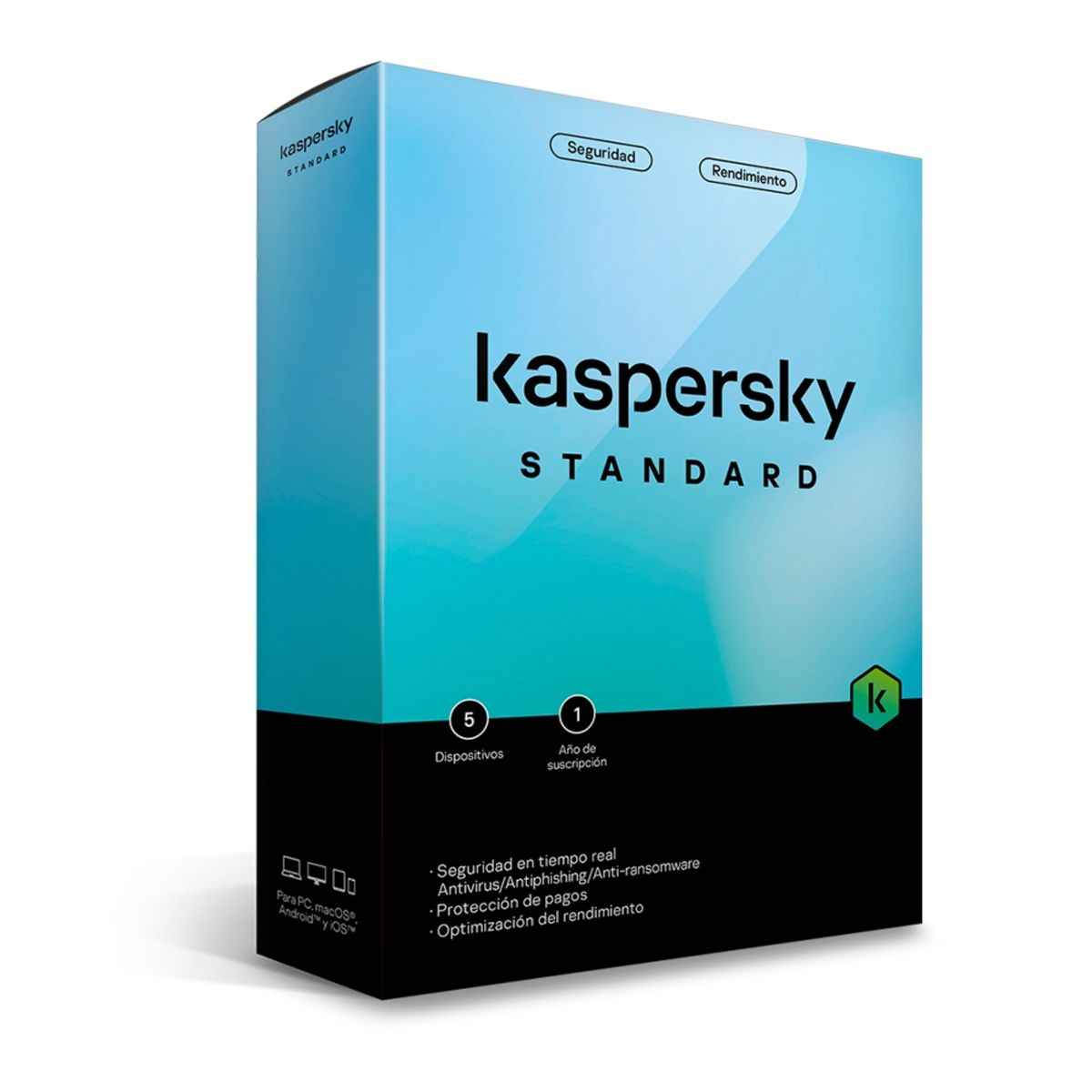 KASPERSKY - Kaspersky 1 Usuario / 5 Dispositivos - Seguridad Integral Multiplataforma Por 1 Año