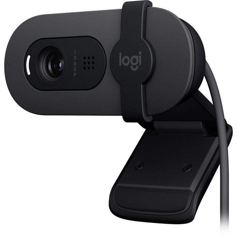 LOGITECH - Cámara Logitech Brio 100 FHD USB - Webcam negra con alta definición y