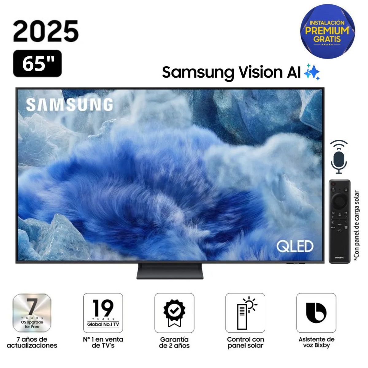 SAMSUNG - Televisor Samsung QLED 65" Visión AI Smart TV QN65Q8FAAGXPE - Nuevo 2025