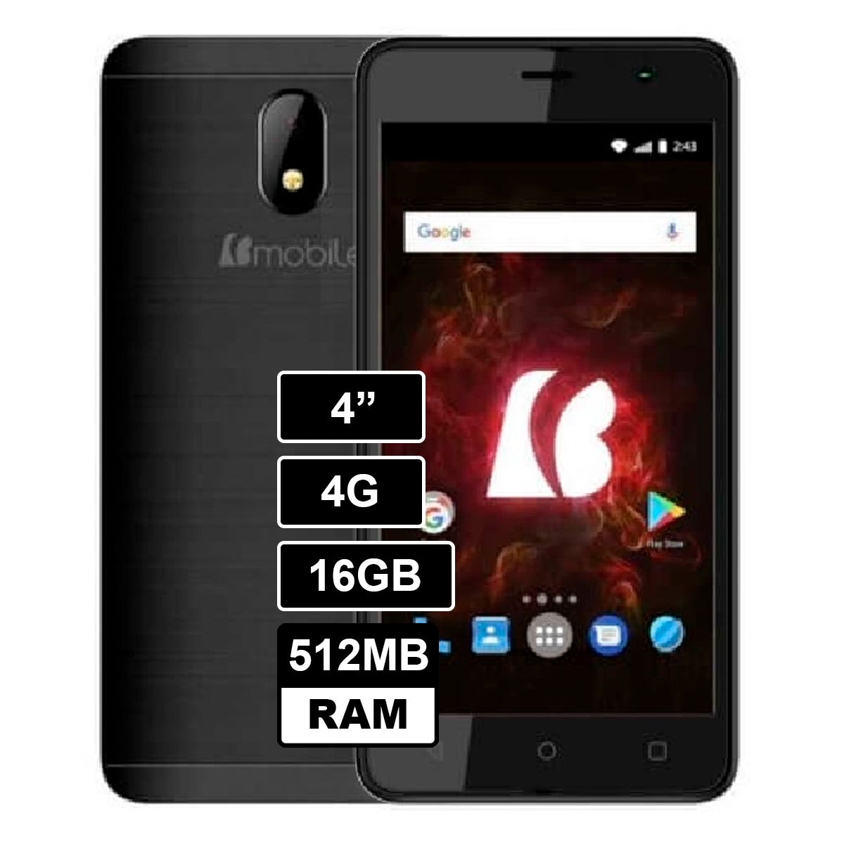 BMOBILE - Celular Bmobile Ax688 16gb 512mb - Negro