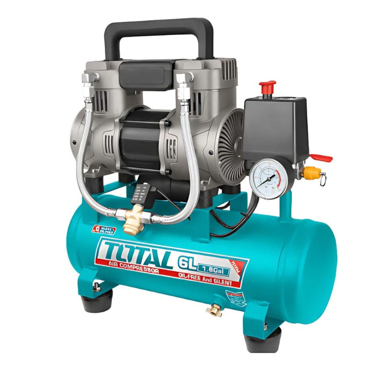 TOTAL TOOLS - Compresora Silenciosa Oil Free de 6 Litros Total