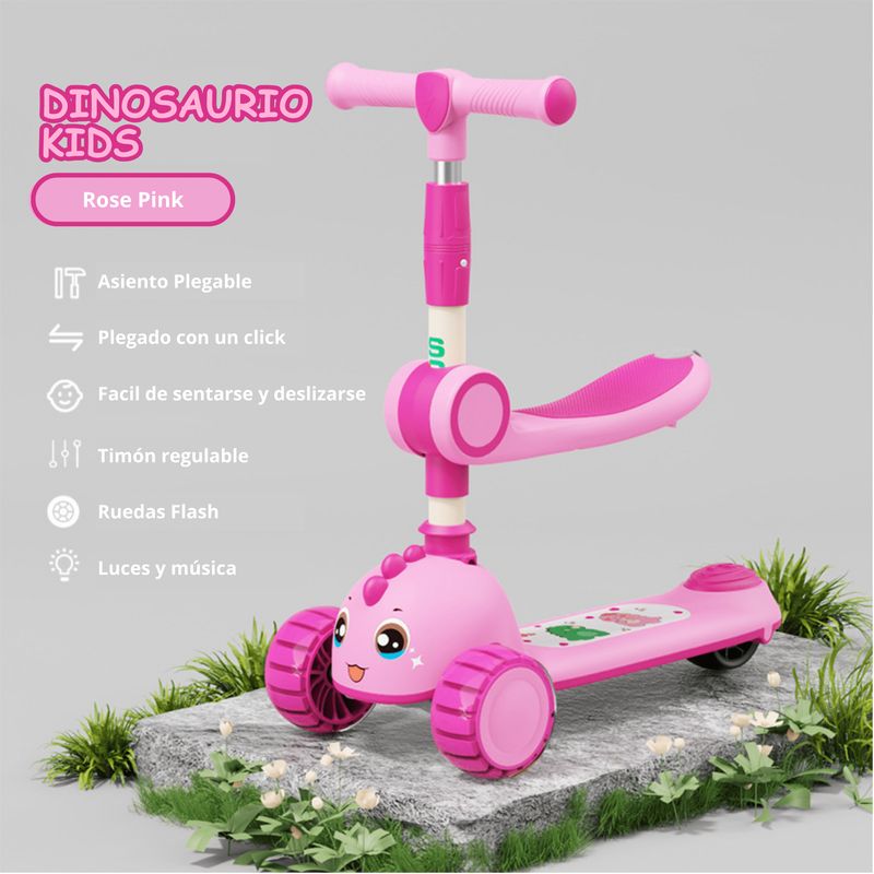 GENERICO - Scooter Infantil Dinosaurio con asiento