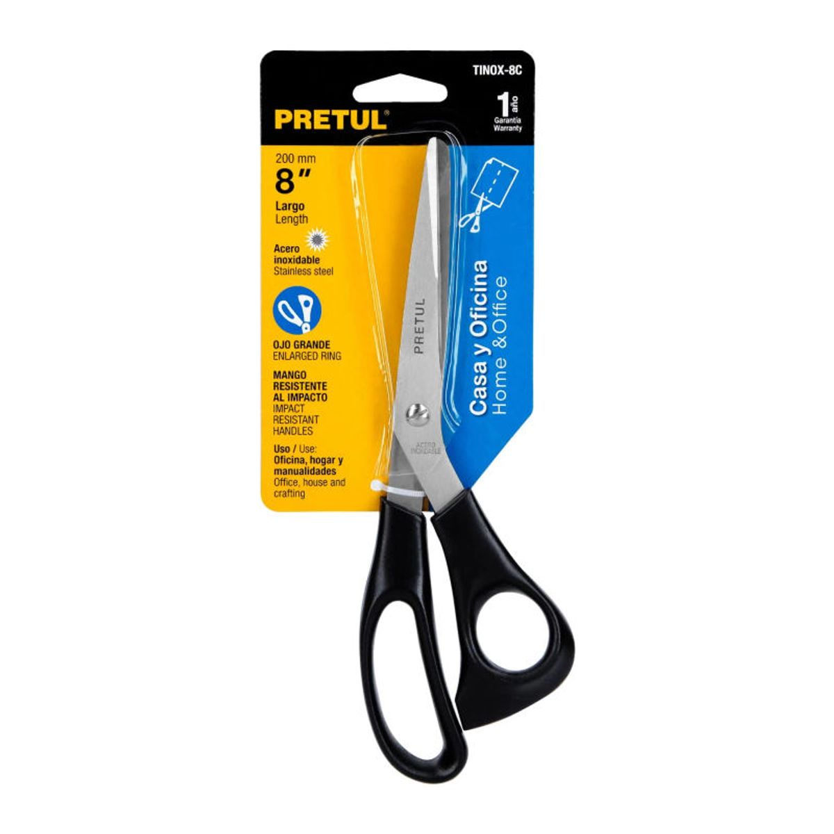 PRETUL - Tijera 8 de acero inoxidable para casa y oficina Pretul - 23185