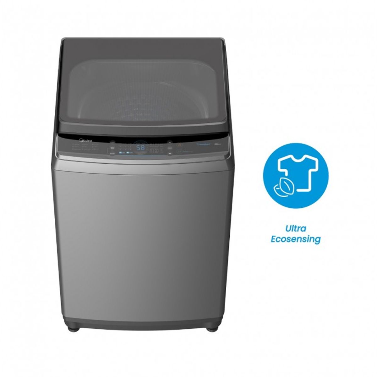 MIDEA - Lavadora Automática Carga Superior 10Kg Dark Silver Midea MA200W100G