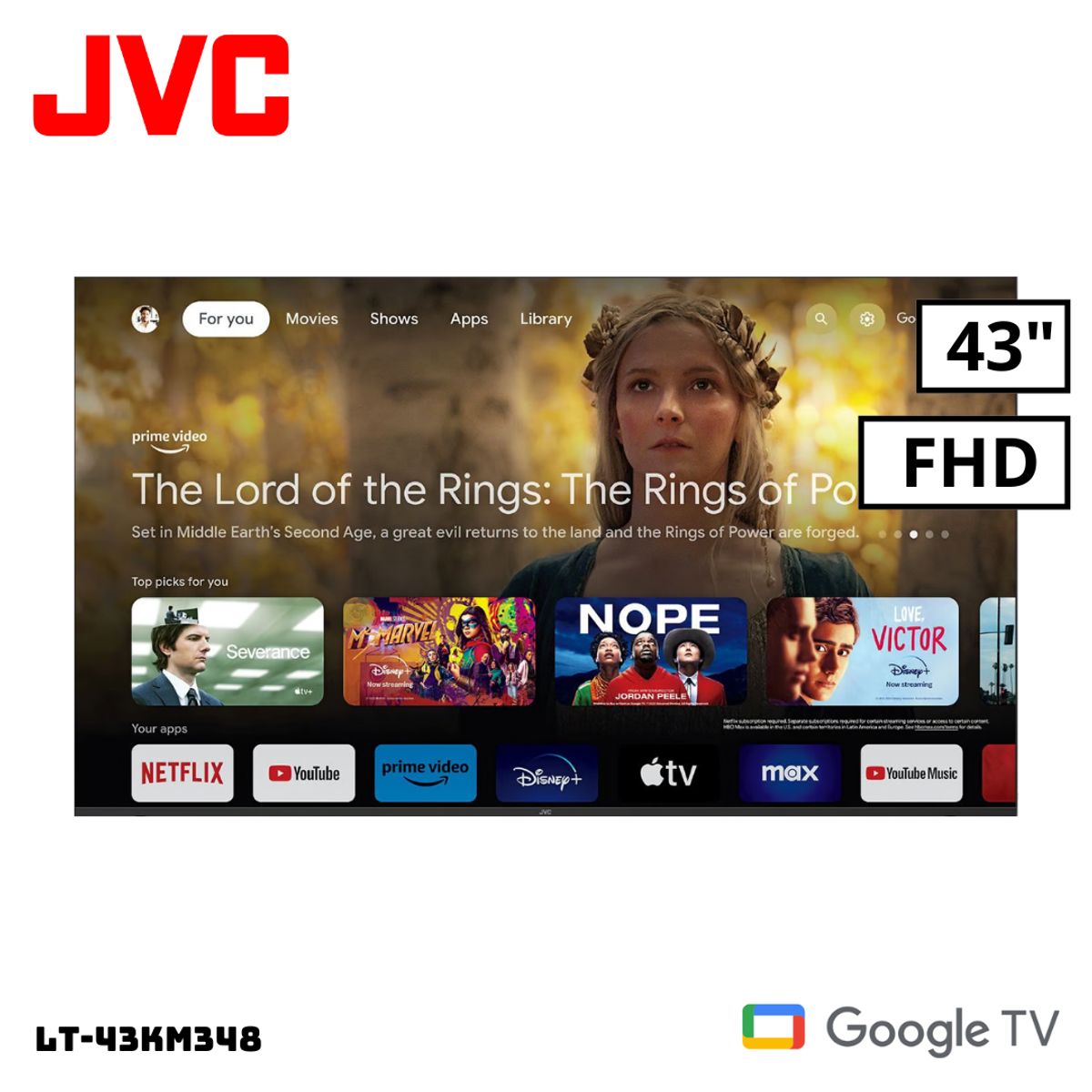 GENERICO - TELEVISOR JVC 43 SMART TV GOOGLE TV FHD LED - LT-43KM348
