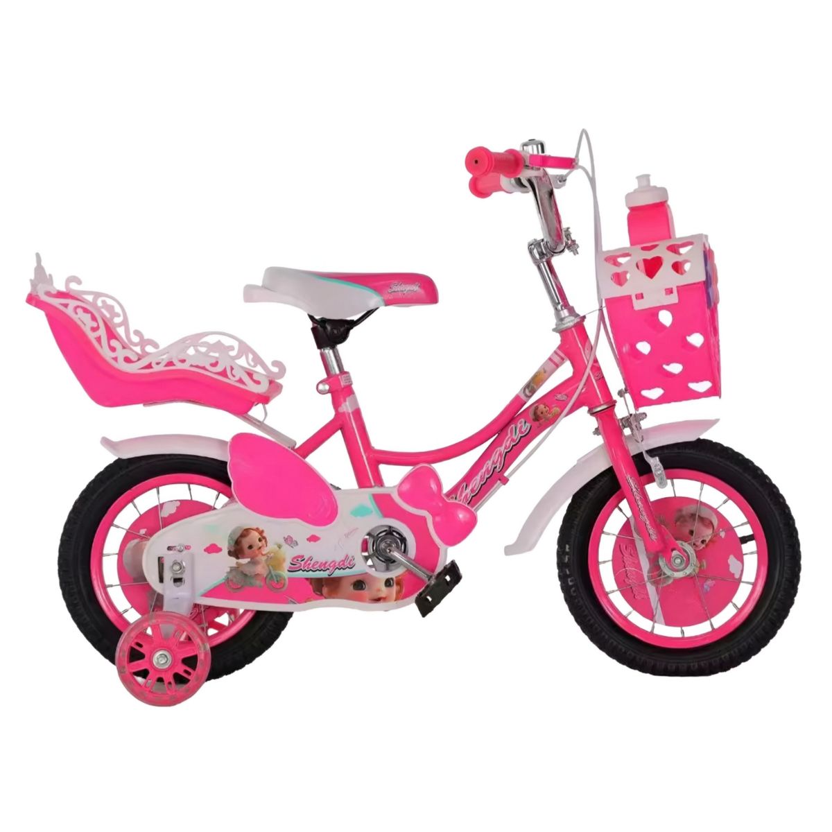 GENERICO - Bicicleta para niña infantil aro 20 fucsia