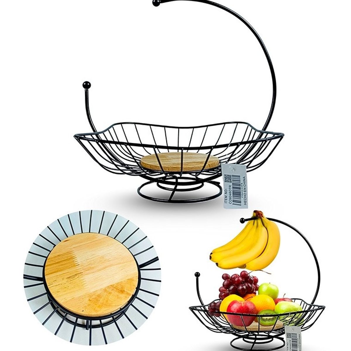 GENERICO - Cesta de Fruta con Colgador de Platano