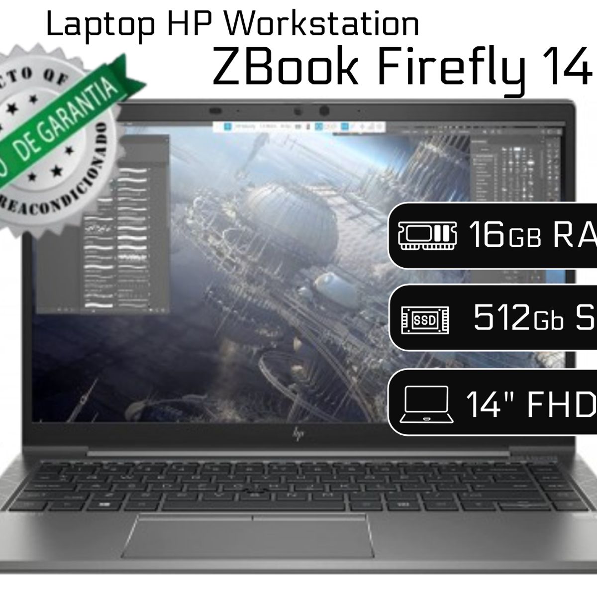 HP - Laptop HP ZBook Firefly 14 G8 I7 11va 16GB 512GB 4GB VIDEO 14" Reacondicionada Garantía Detalle A