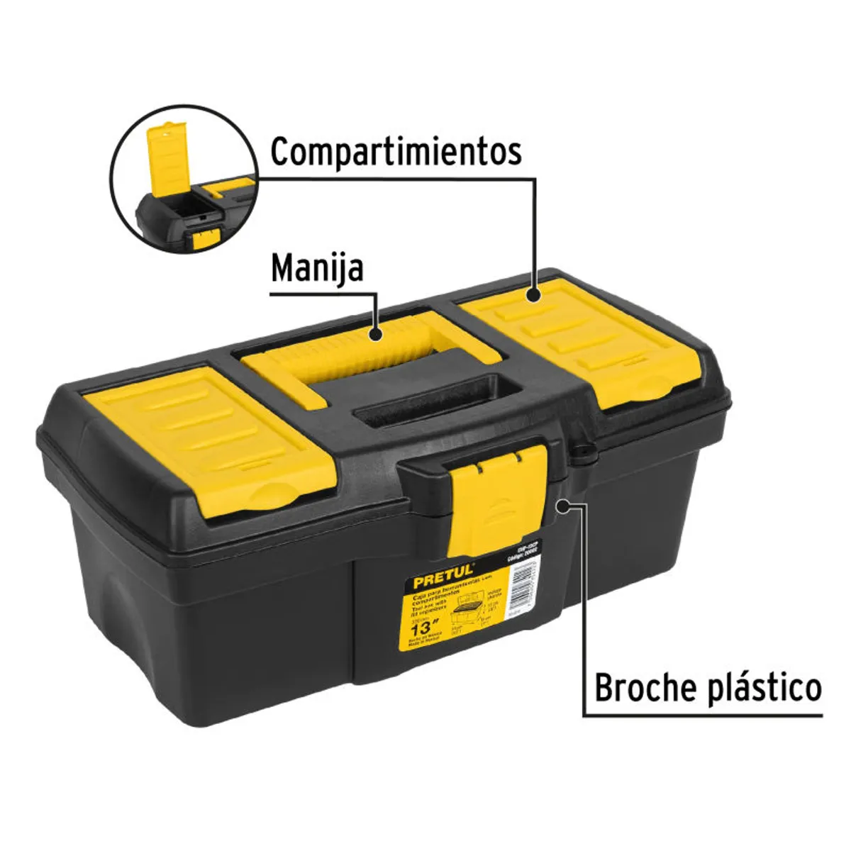 PRETUL - Caja para herramienta de 13 con compartimentos Pretul - 20602