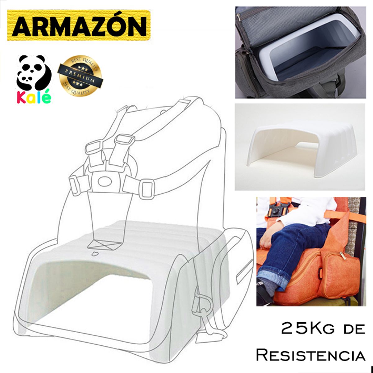 KALE - Silla de comer portátil para bebé - 2 en 1 Silla/Mochila