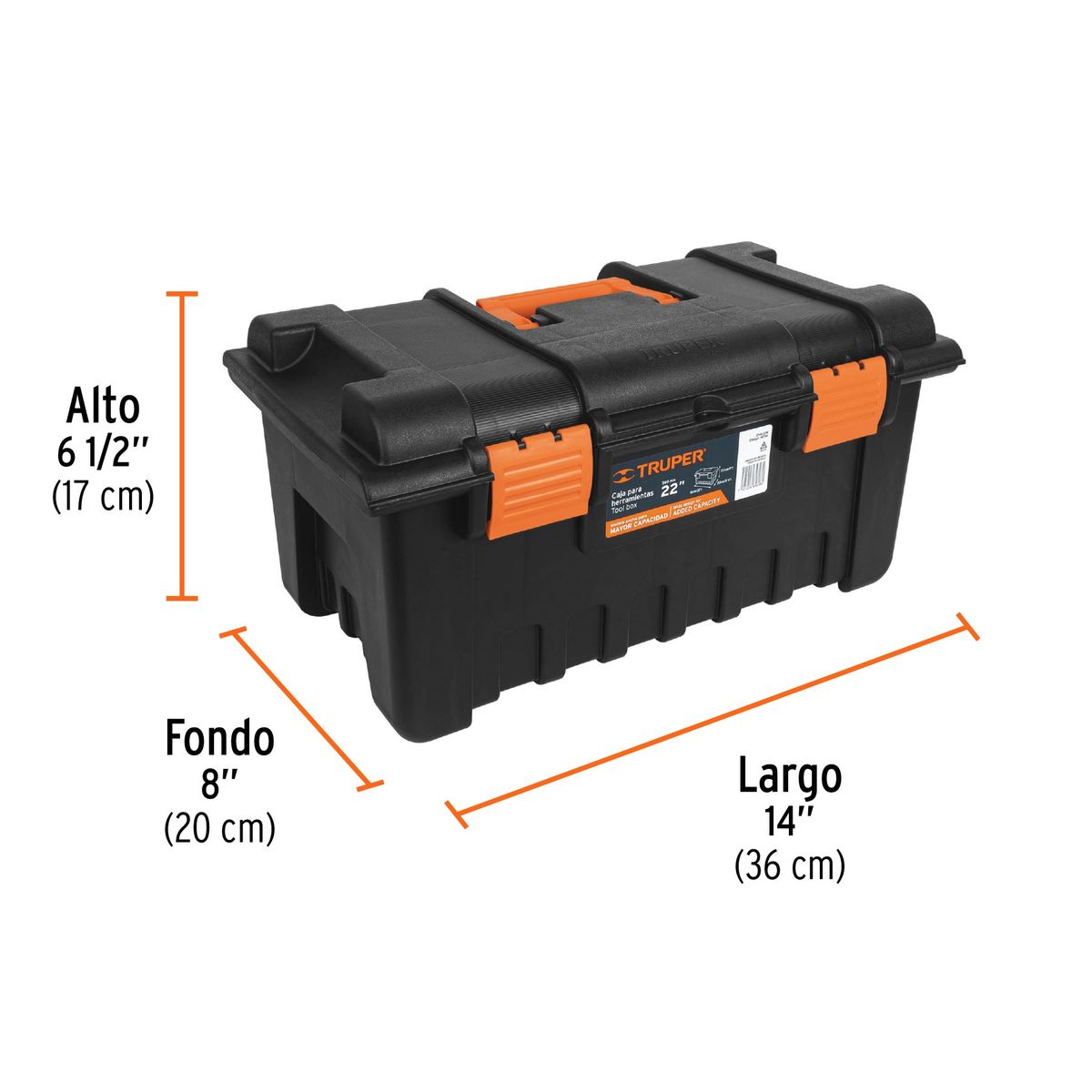 TRUPER - Caja para herramienta de 22 sin compartimentos Truper 19780