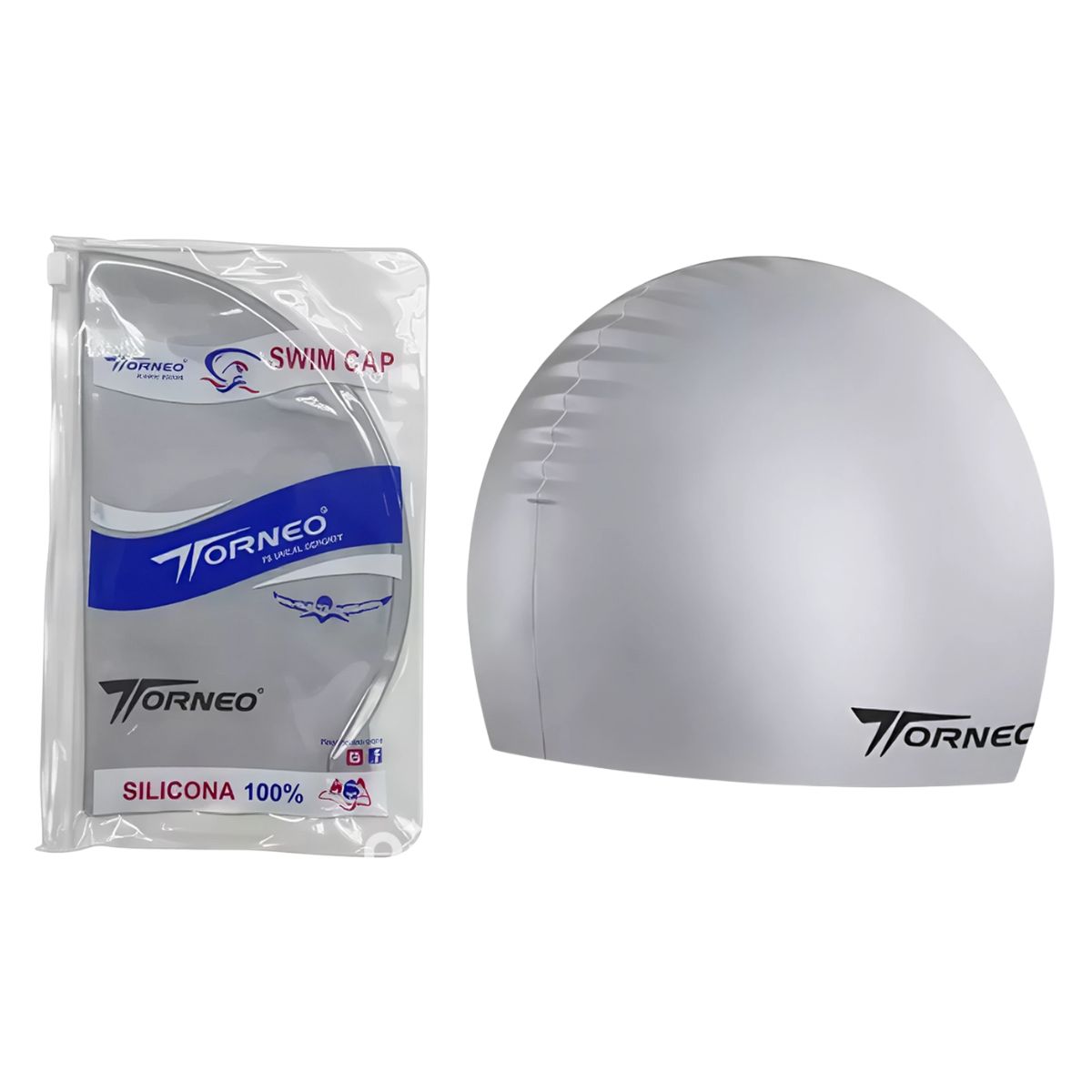 TORNEO - Gorro De Silicona De Natación Para Adultos Plomo - TORNEO