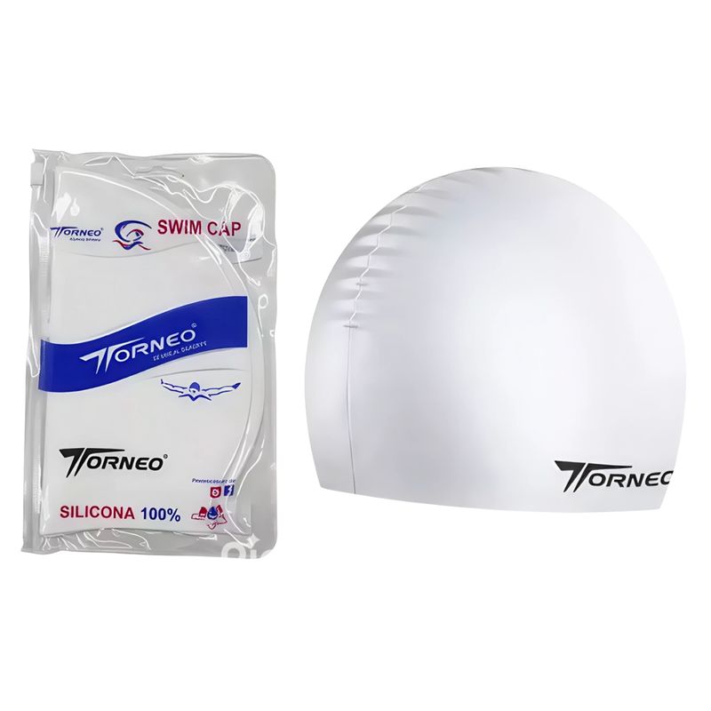 TORNEO - Gorro De Silicona De Natación Para Adultos Blanco - TORNEO