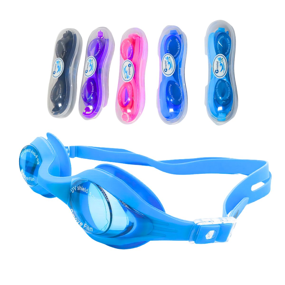 GRAVITAL - Lentes Para Natación Básico Para Niños Celeste - GRAVITAL