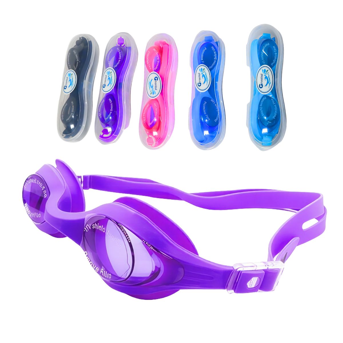 GRAVITAL - Lentes Para Natación Básico Para Niños Morado - GRAVITAL