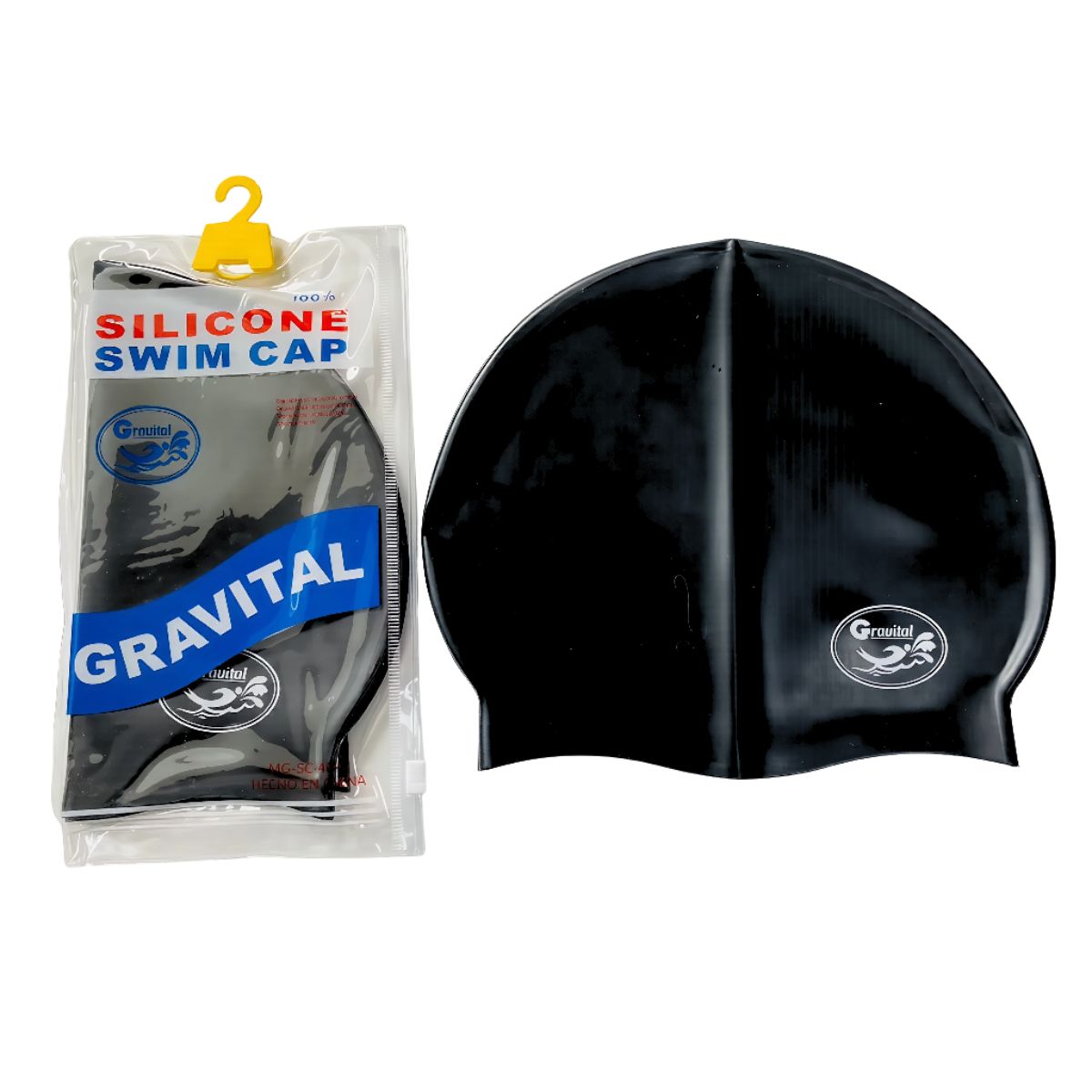 GRAVITAL - Gorro De Silicona De Natación Para Niños Negro - GRAVITAL