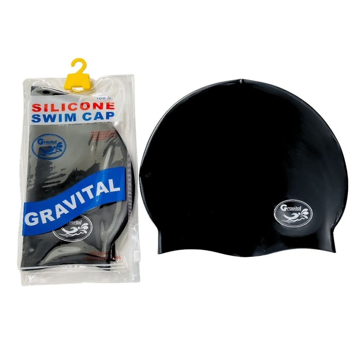 GRAVITAL - Gorro De Silicona De Natación Para Niños Negro - GRAVITAL