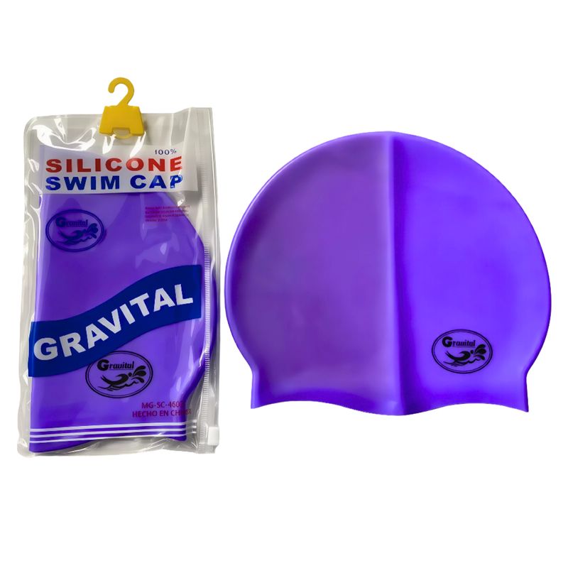 GRAVITAL - Gorro De Silicona De Natación Para Niños Morado - GRAVITAL