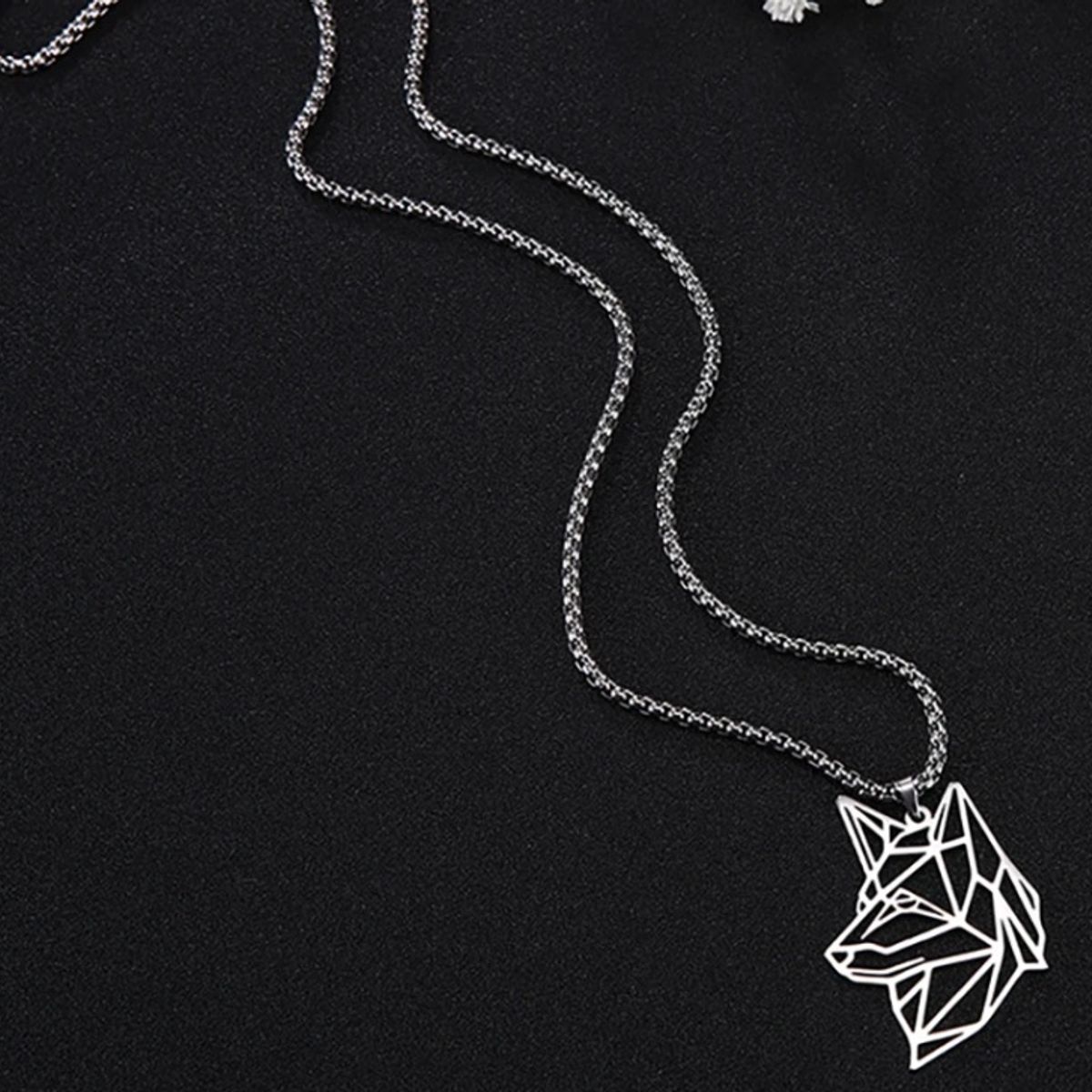 GENERICO - Collar Cadena Lobo de Acero Inoxidable Hombres