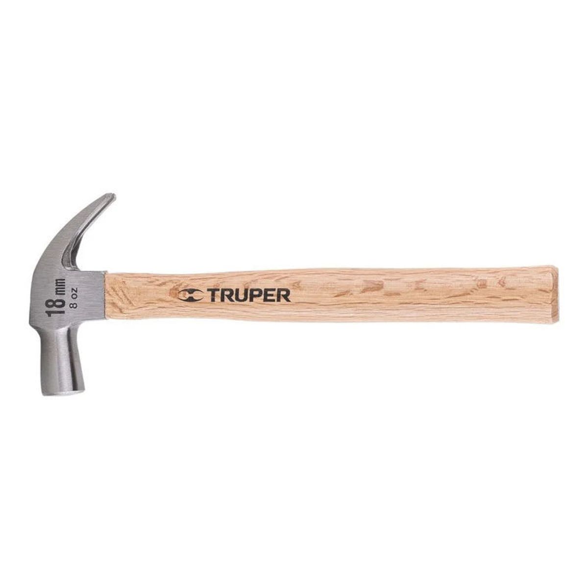 TRUPER - Martillo cabeza cónica 18 mm uña curva mango madera Truper - 10554