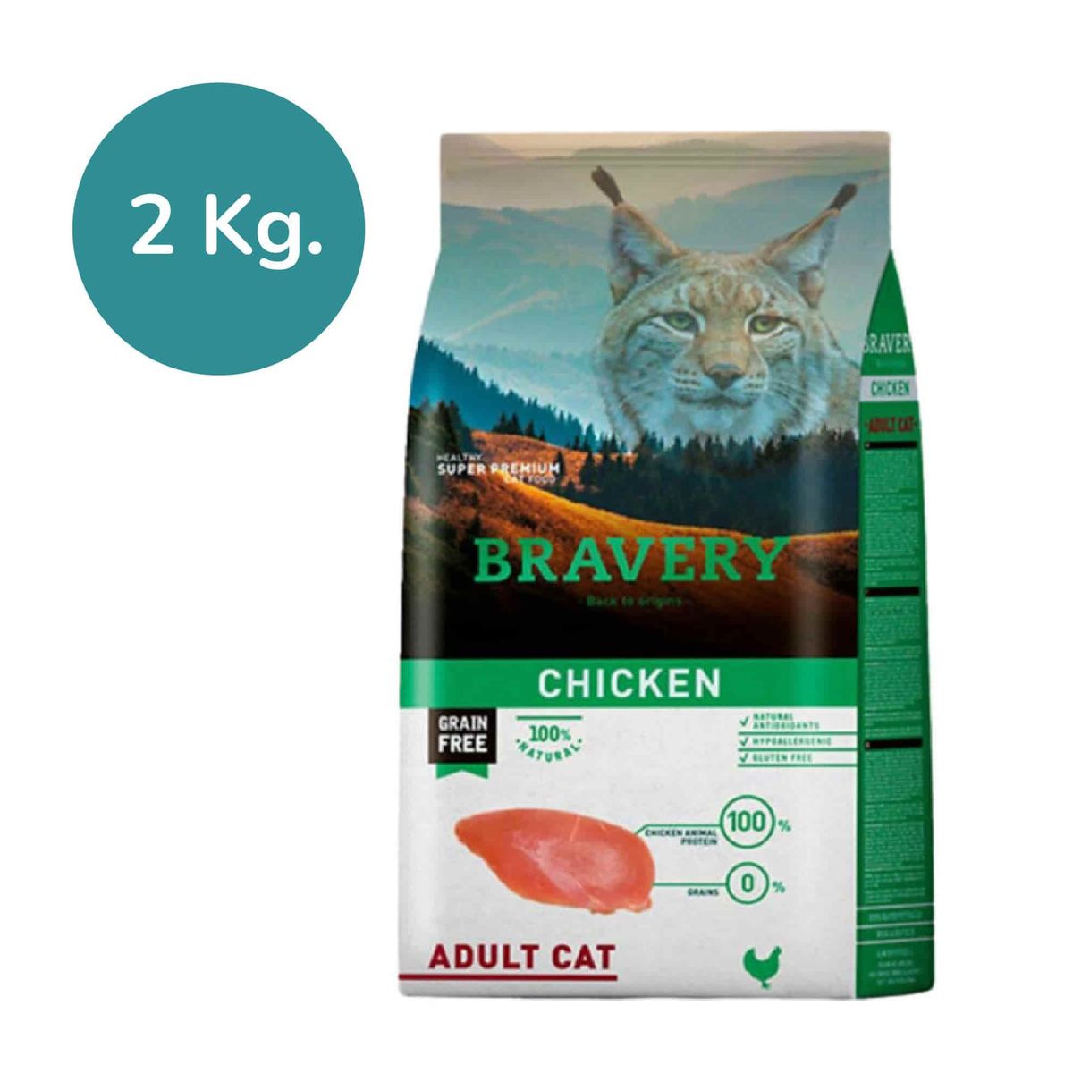 BRAVERY - Bravery Adult Cat  Pollo 2kg