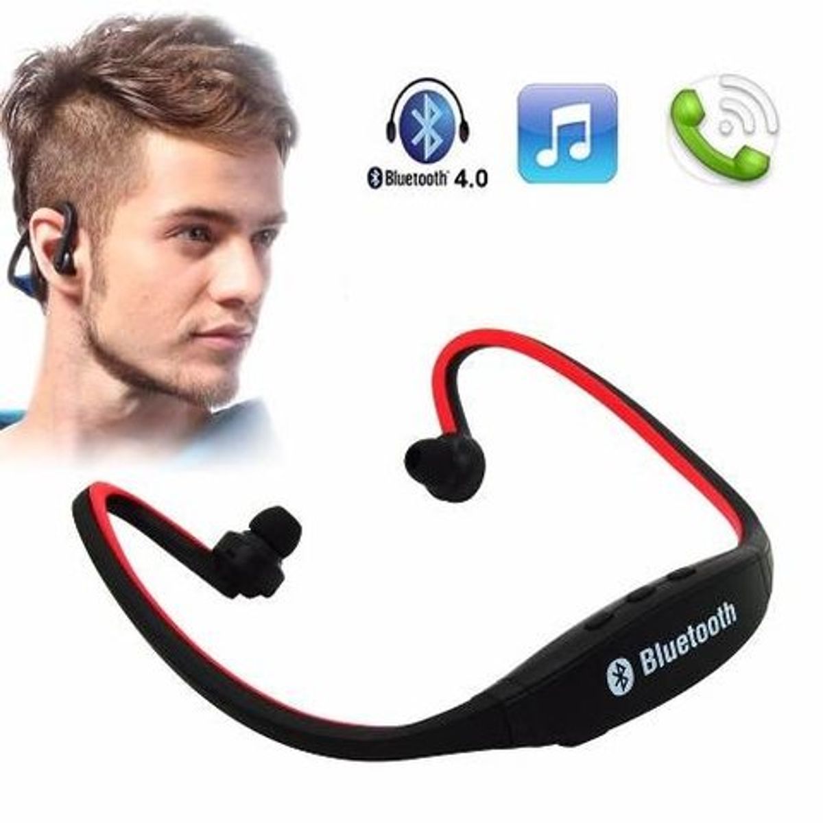 OEM - Auricular Inalámbrico Bluetooth Deportivo Vincha Sport On-Ears