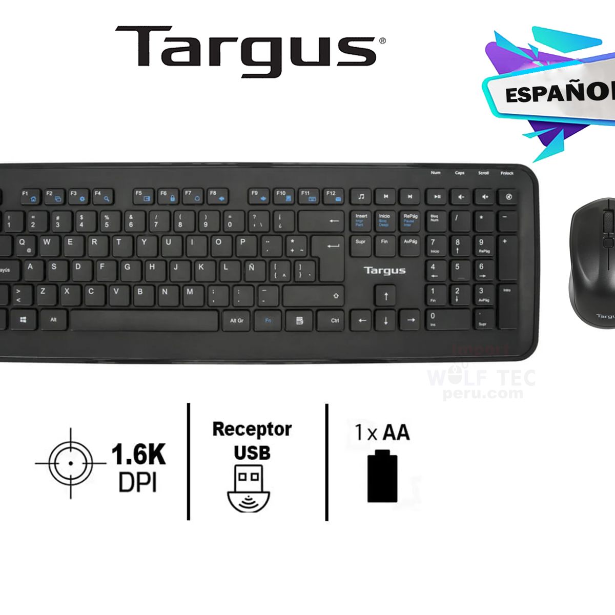 TARGUS - TECLADO TARGUS KM610 + MOUSE WIRELESS BLACK