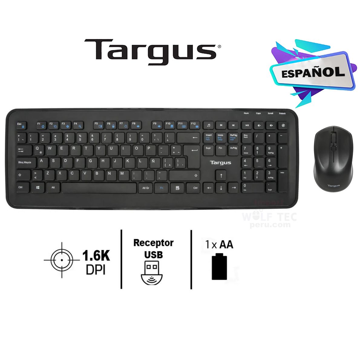 TARGUS - TECLADO TARGUS KM610 + MOUSE WIRELESS BLACK