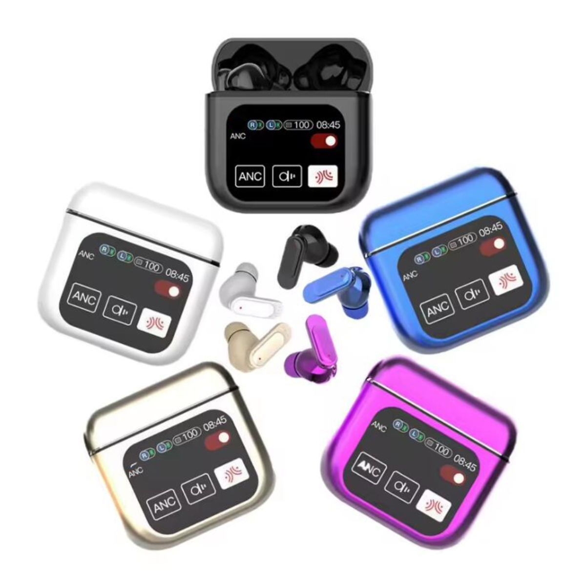 GENERICO - Auriculares Inalámbricos Bluetooth SE60 con Pantalla táctil Blanco