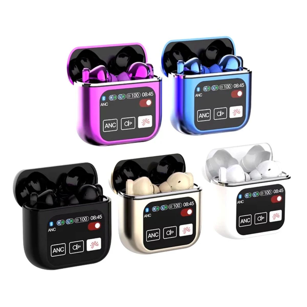 GENERICO - Auriculares Inalámbricos Bluetooth SE60 Pantalla táctil CremaPlateado