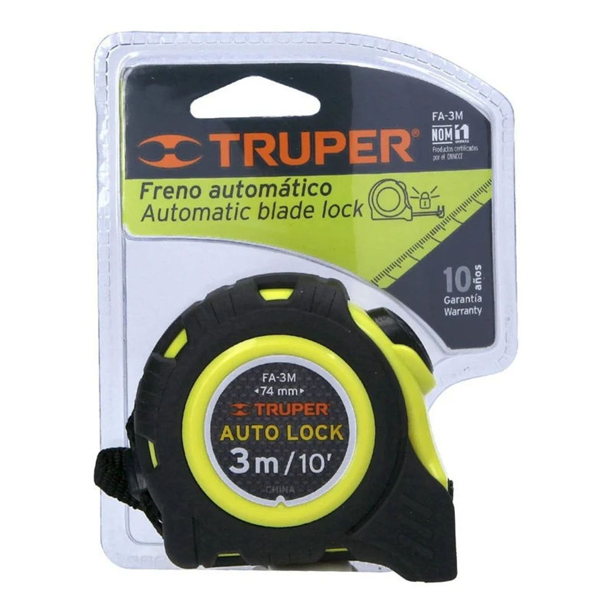 TRUPER - Wincha Auto Lock Contra Impactos 3 M Cinta 16 Mm Truper - 10746