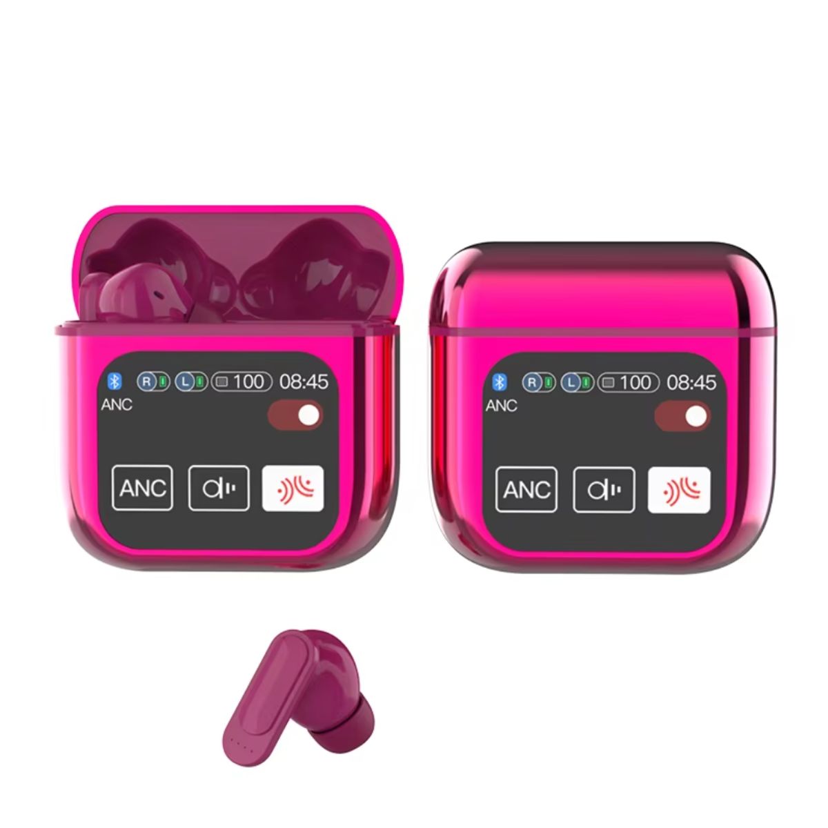 GENERICO - Auriculares Inalámbricos Bluetooth SE60 Pantalla táctil VinoPlateado