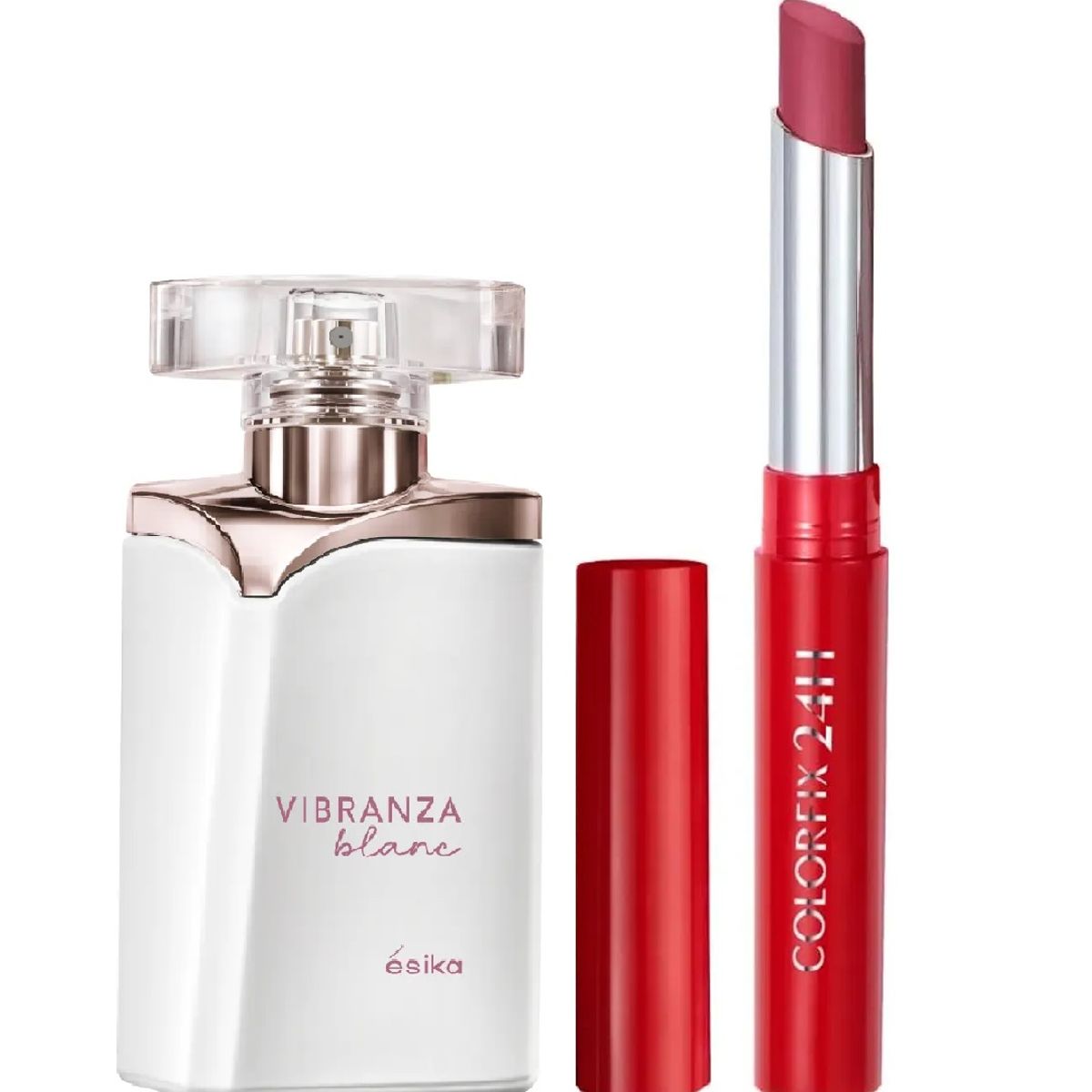 ESIKA - Perfume Vibranza Blanc  + labial colorfix color ROSA URBAN