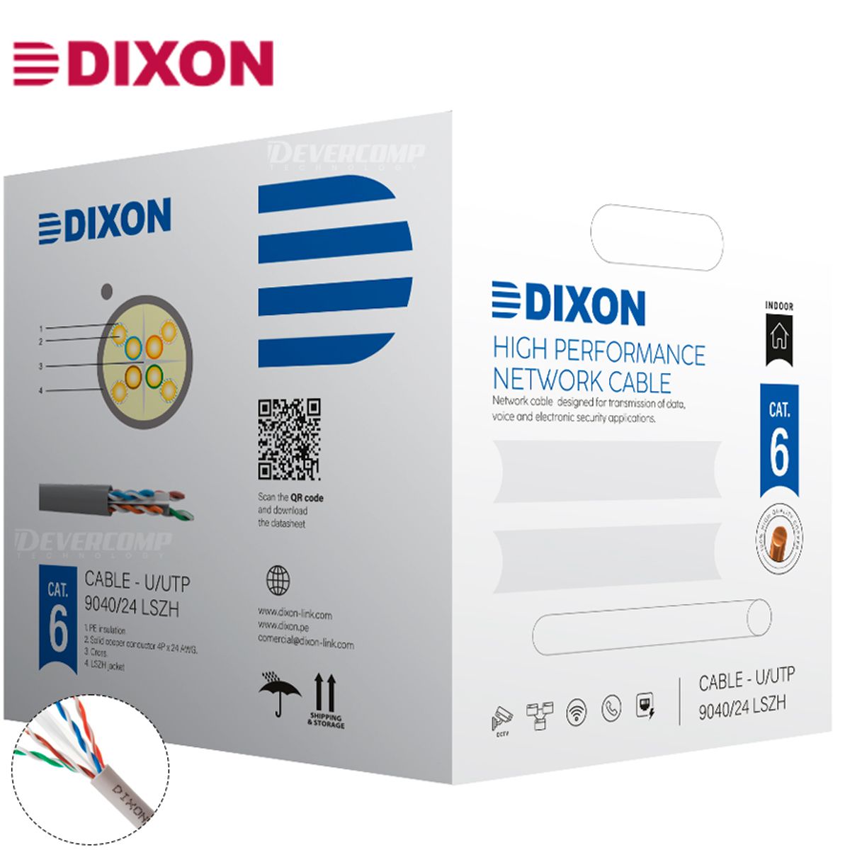 DIXON - Cable UTP RED Dixon CAT6 4Px24AWG 305MTS Cobre