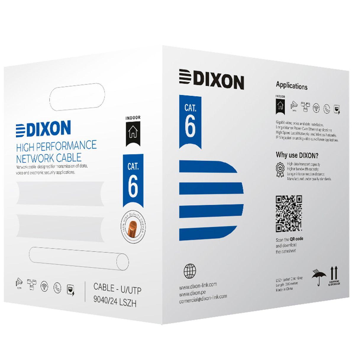 DIXON - Cable UTP RED Dixon CAT6 4Px24AWG 305MTS Cobre