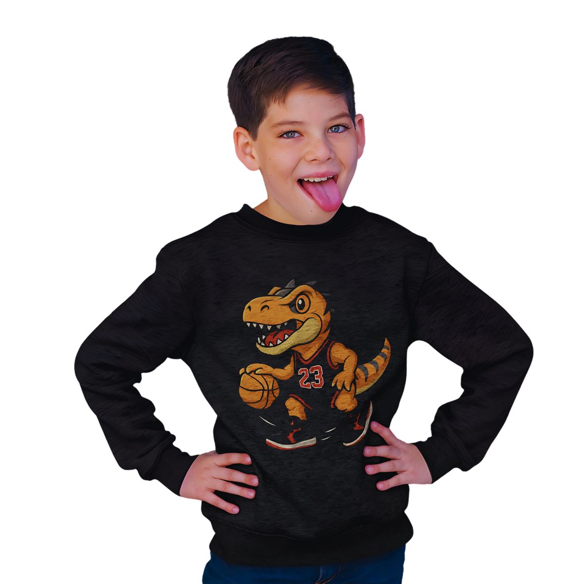 GENERICO - poleras niño franelado negro dinosaurio T-REX