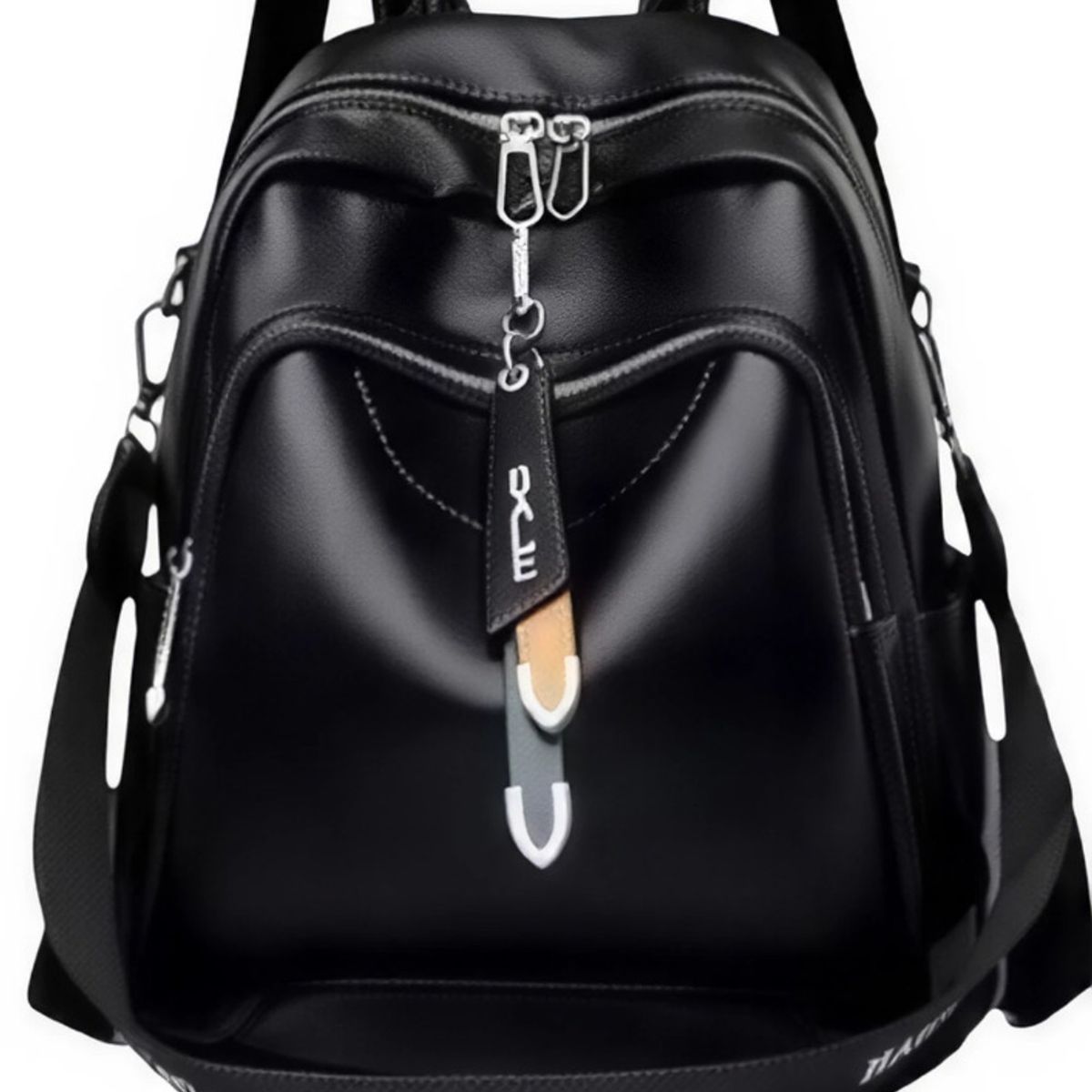 GENERICO - Mochila Bolso de cuero - aesthetic 9039-7 BLACK