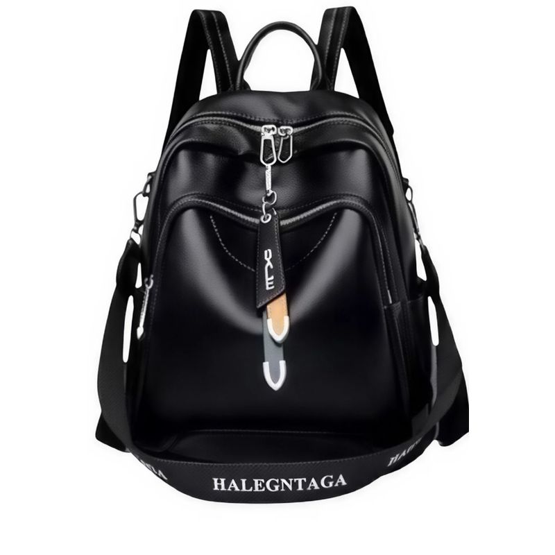 GENERICO - Mochila Bolso de cuero - aesthetic 9039-7 BLACK
