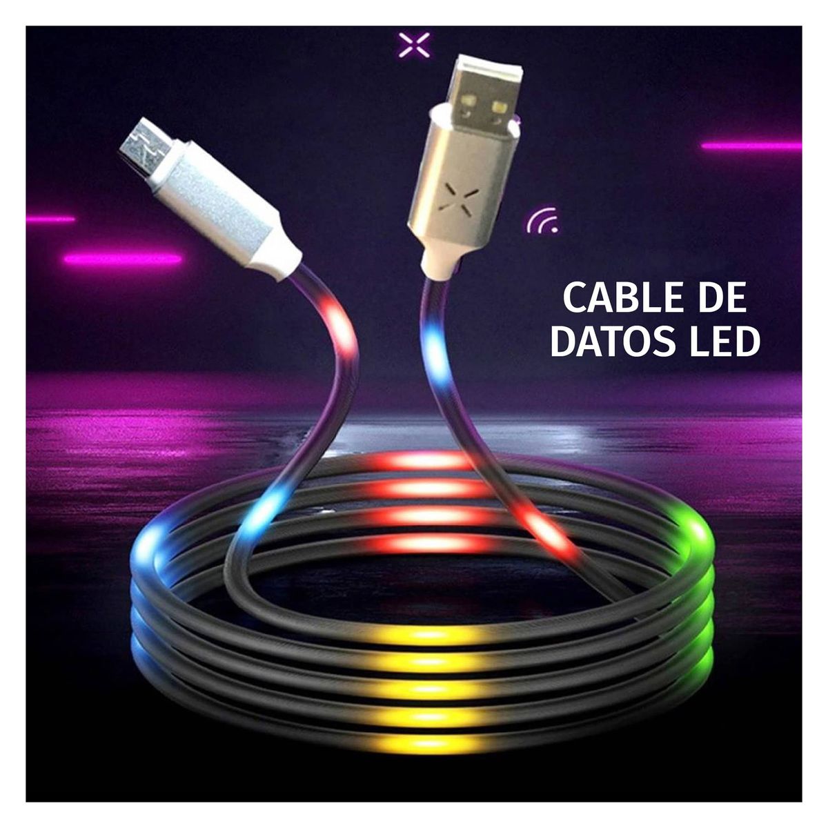 MUNAIQUI - Cable de datos LED para Iphone USB-A Lightning Modelo MD220