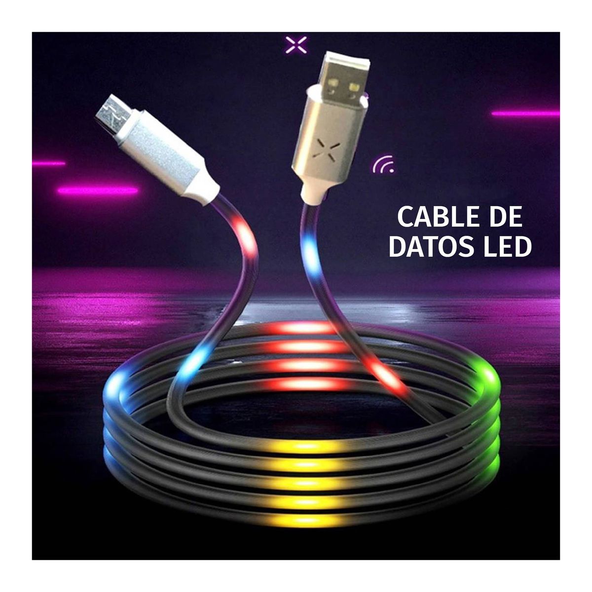 MUNAIQUI - Cable de datos LED para Iphone USB-A Lightning Modelo MD220