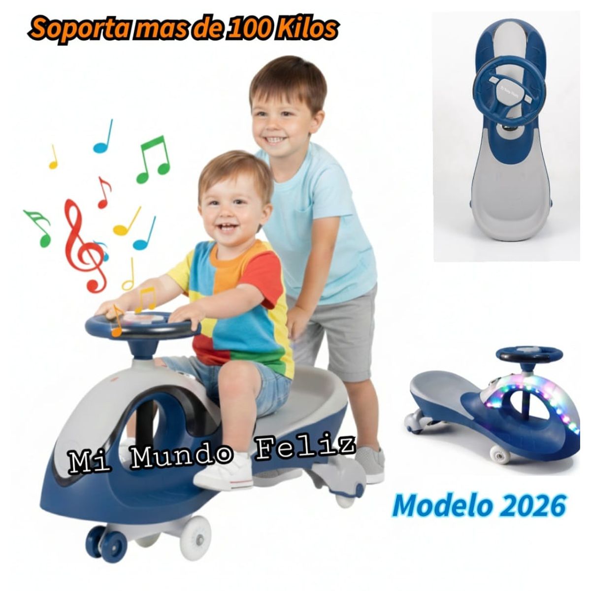 GENERICO - Twiscar Musical con Luces Bluetooth Azul
