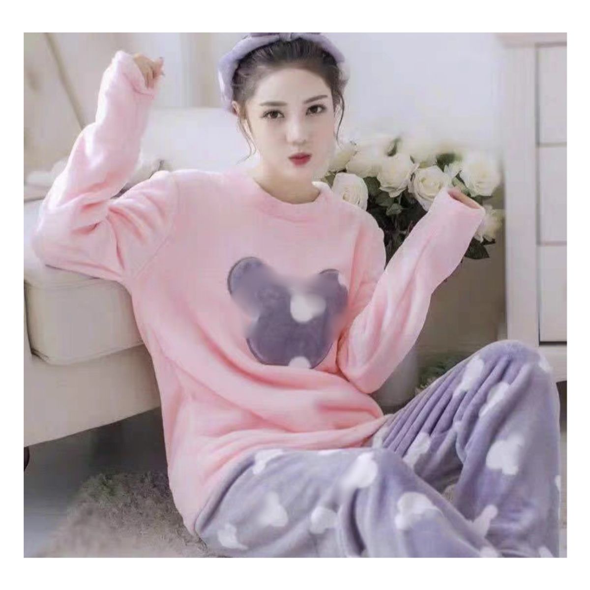 GENERICO - Pijama Felpa Conjunto Mujer Invierno