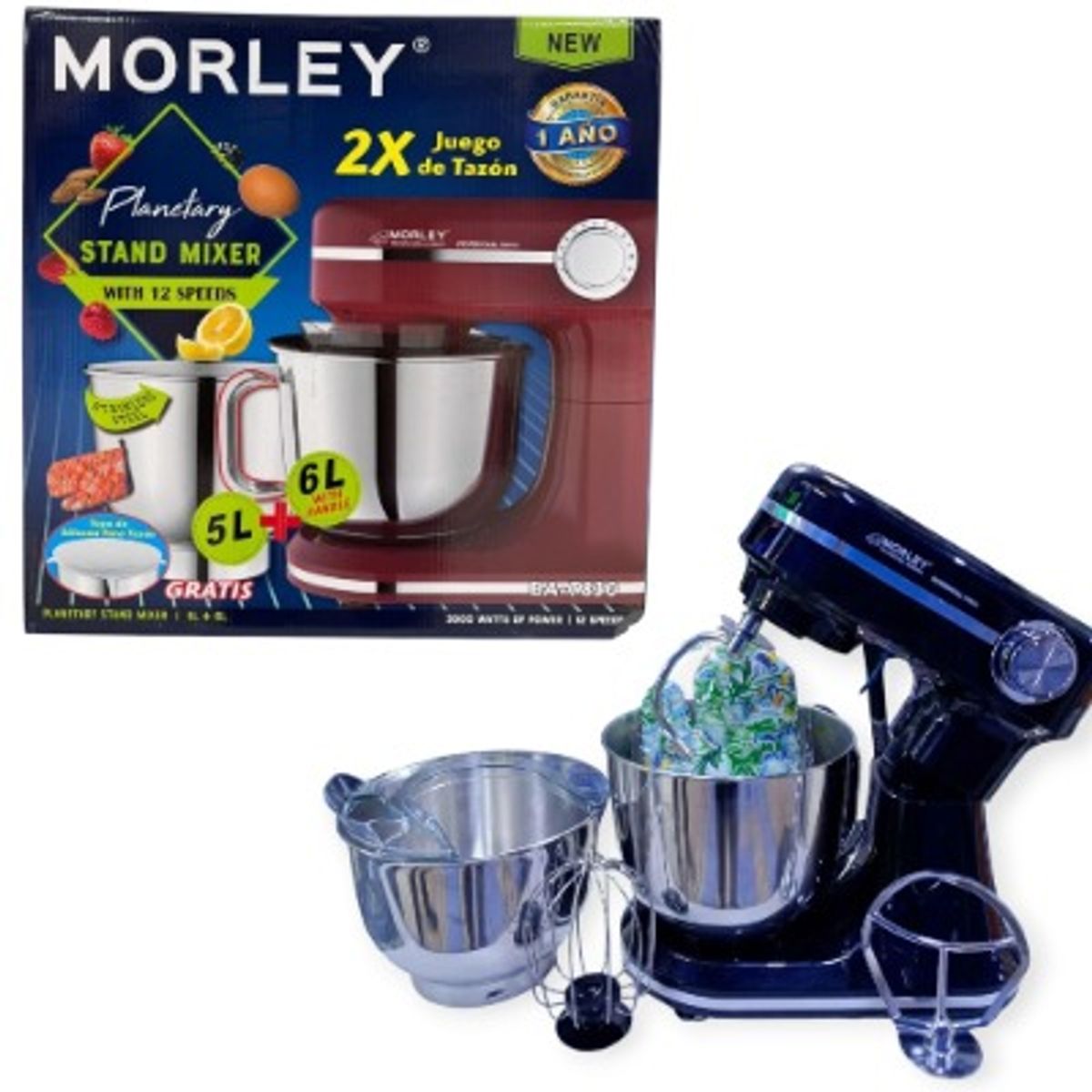 MORLEY - BATIDORA PLANETARIA PROFESSIONAL 5 & 6L MORLEY 12" VELOCIDADES 3000W