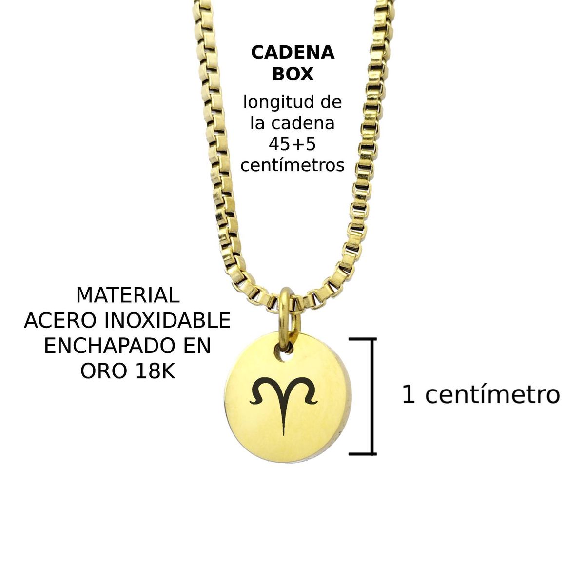 GENERICO - Collar Signo Aries Dorado Enchapado en Oro 18k para mujer