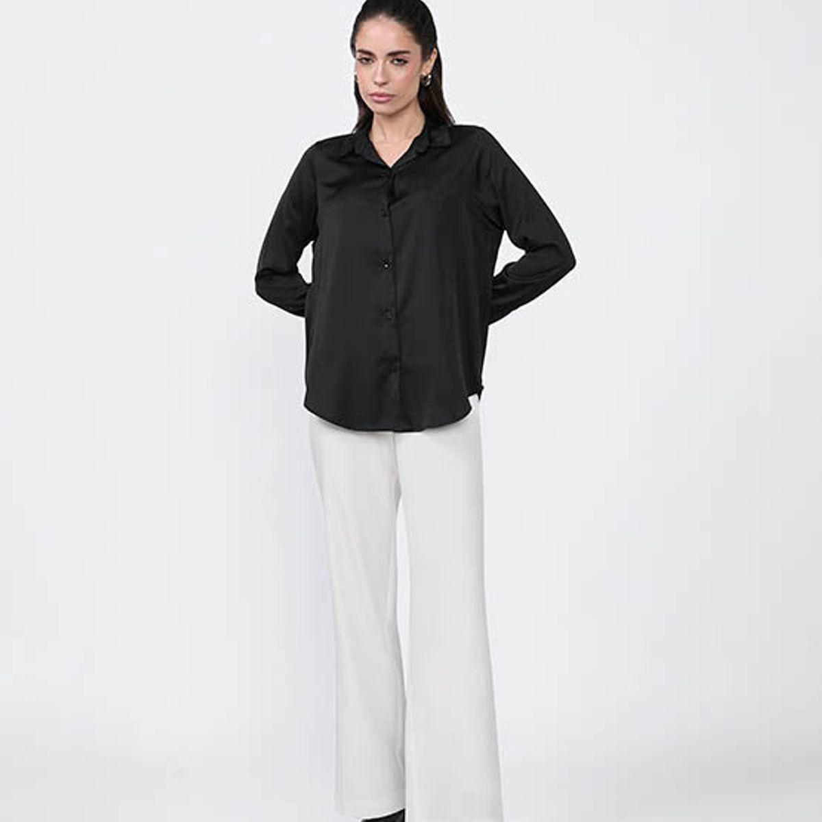 BANATY - BLUSA SATINADA DE SEDA PARA MUJER