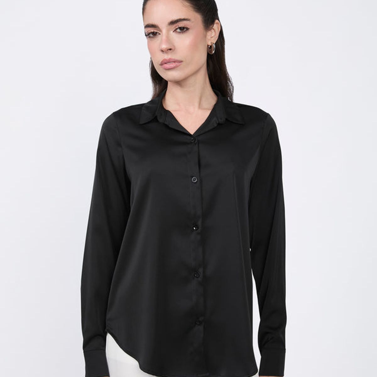 BANATY - BLUSA SATINADA DE SEDA PARA MUJER