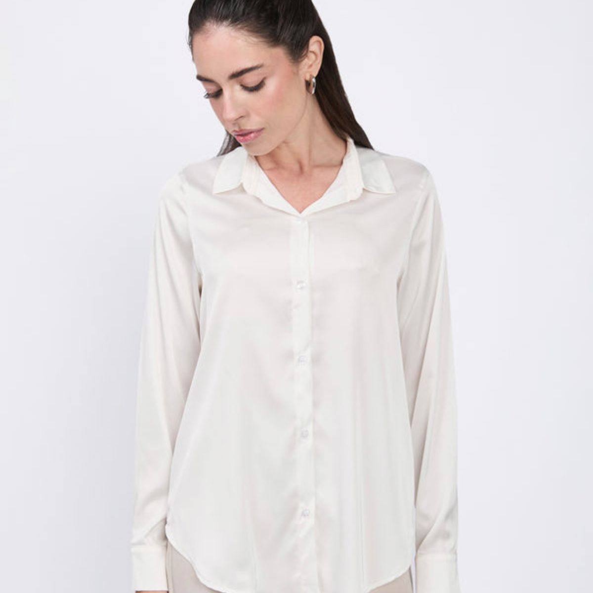 BANATY - BLUSA SATINADA DE SEDA PARA MUJER
