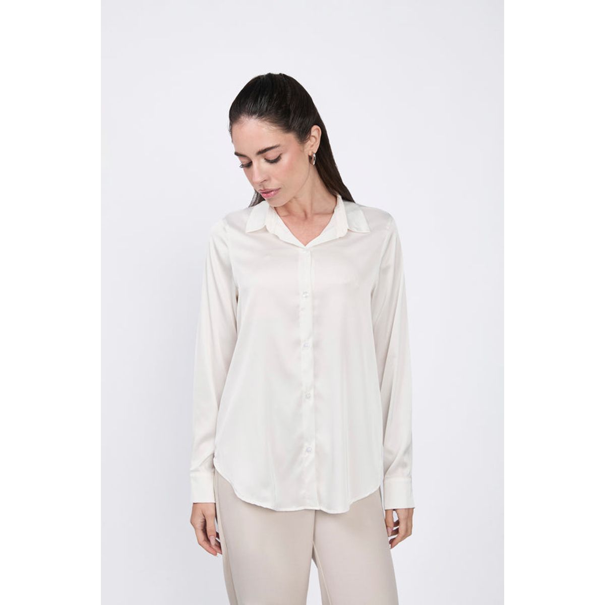 BANATY - BLUSA SATINADA DE SEDA PARA MUJER