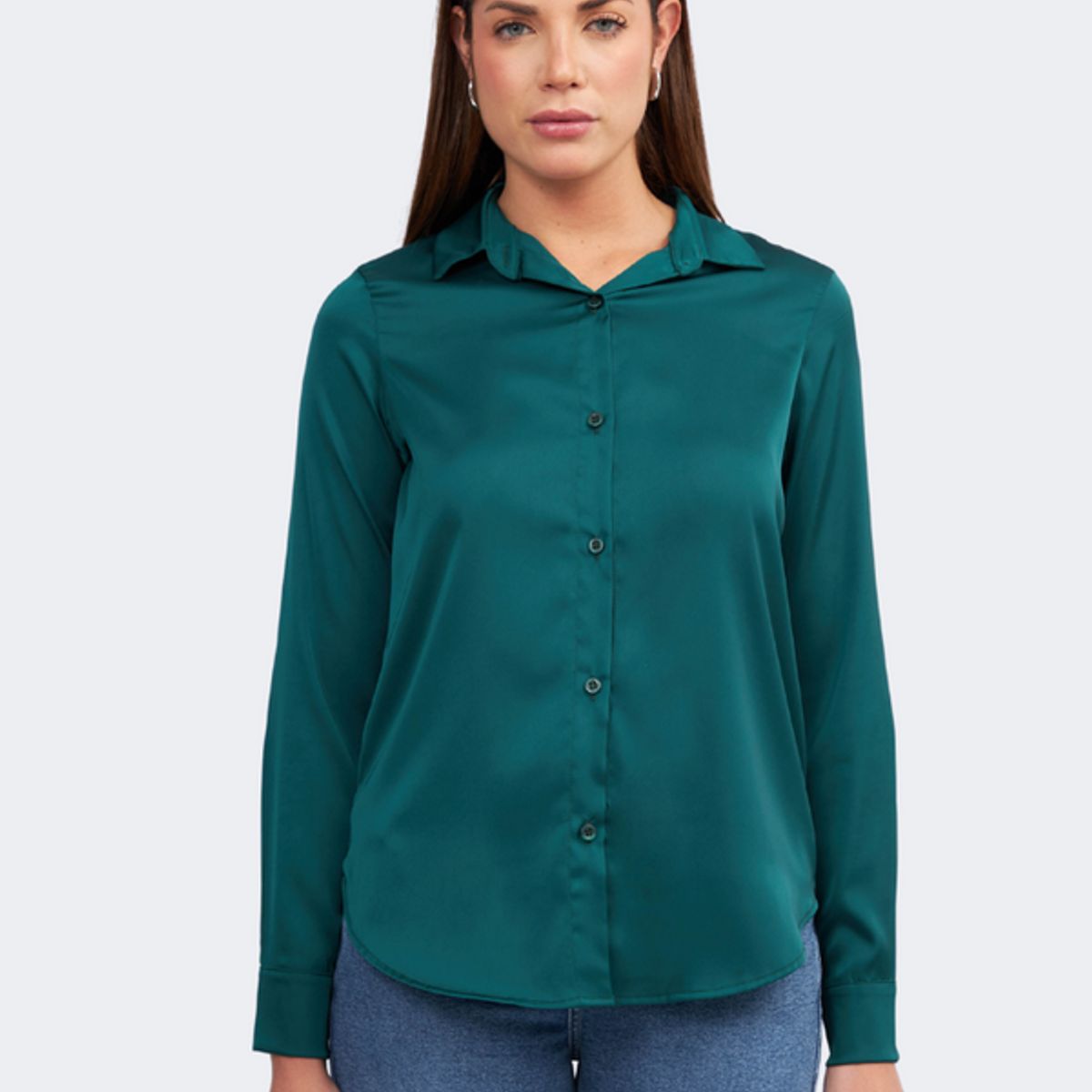 BANATY - BLUSA SATINADA DE SEDA PARA MUJER